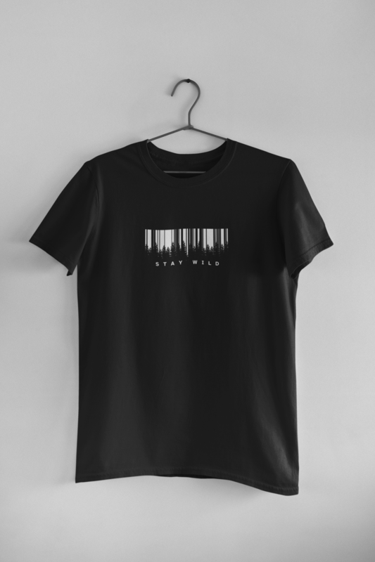 Mparel "STAY WILD" Printed Unisex T-Shirt – Black Mparel "STAY WILD" Printed Unisex T-Shirt – Black
