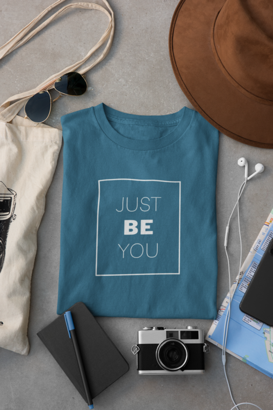 Mparel "Just Be You" Printed Unisex T-Shirt – Petrol Blue Mparel "Just Be You" Printed Unisex T-Shirt – Petrol Blue