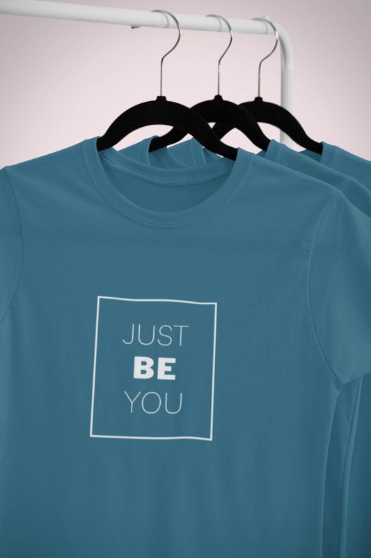 Mparel "Just Be You" Printed Unisex T-Shirt – Petrol Blue Mparel "Just Be You" Printed Unisex T-Shirt – Petrol Blue