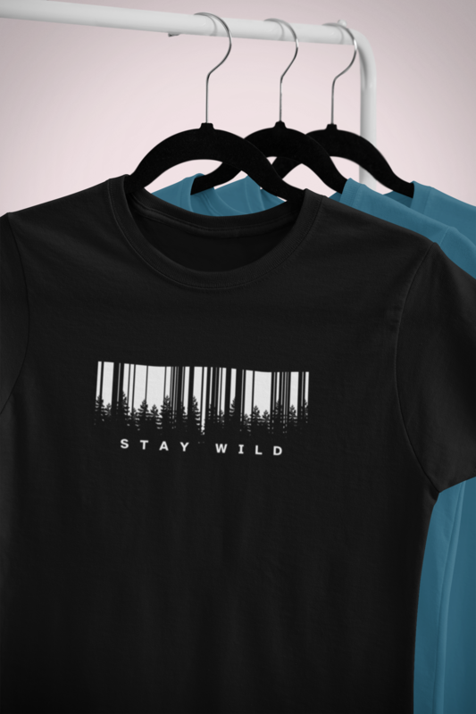 Mparel "STAY WILD" Printed Unisex T-Shirt – Black Mparel "STAY WILD" Printed Unisex T-Shirt – Black