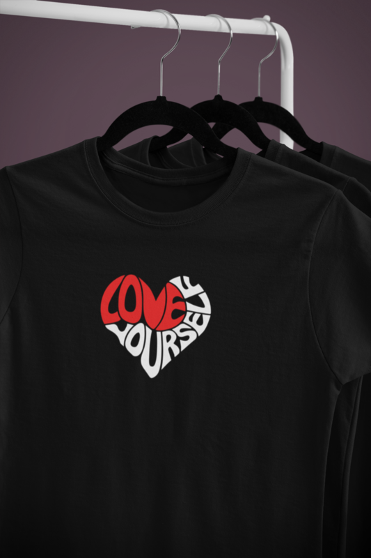 Mparel Women’s "Love Yourself" Print T-Shirt – Black Mparel Women’s "Love Yourself" Print T-Shirt – Black