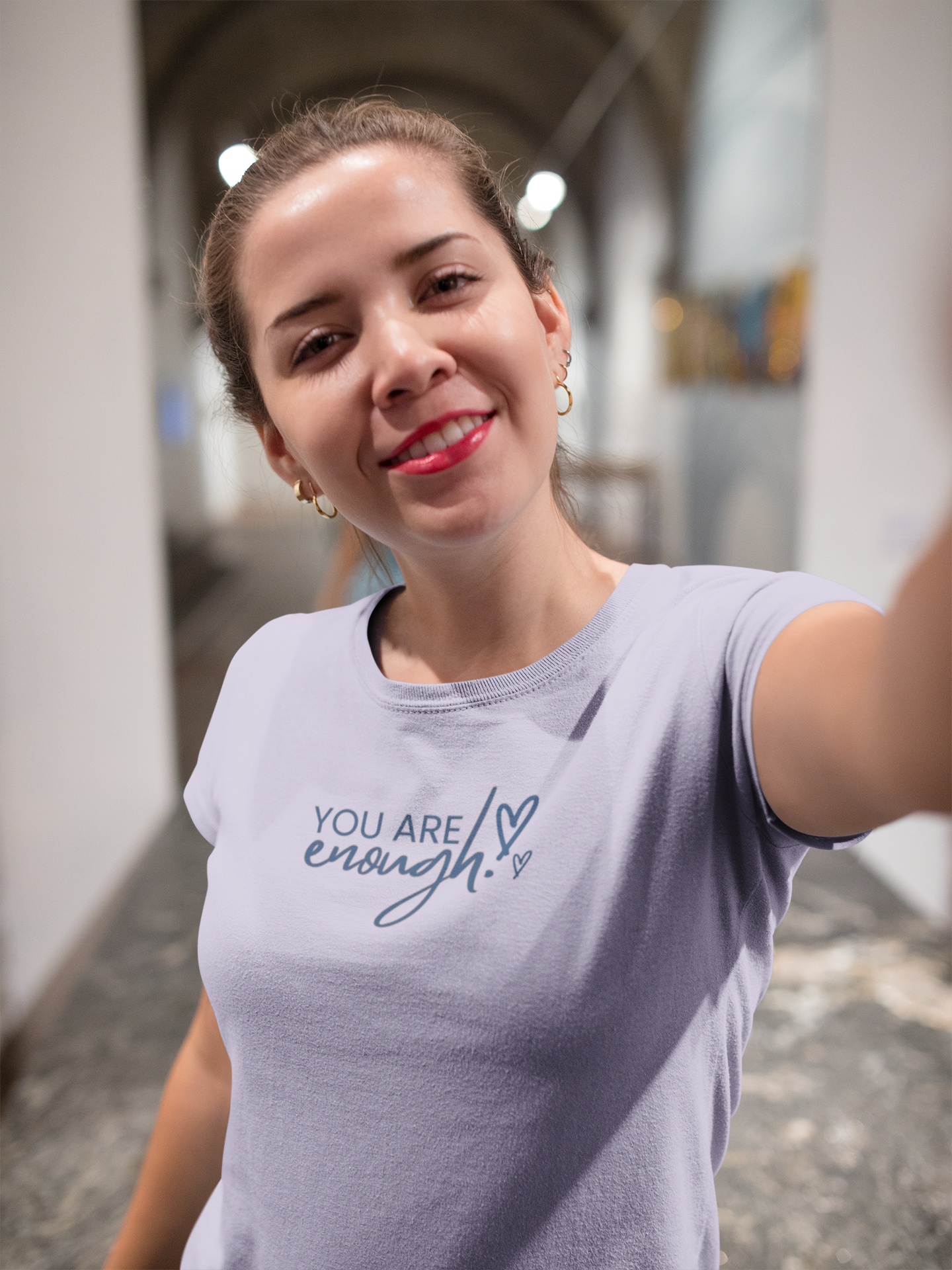 "You Are Enough" Text Printed Women’s T-shirt "You Are Enough" Text Printed Women’s T-shirt