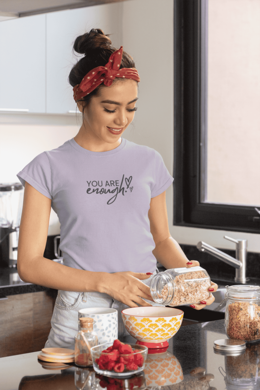 "You Are Enough" Text Printed Women’s T-shirt "You Are Enough" Text Printed Women’s T-shirt