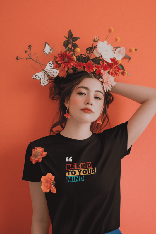 Be Kind to Your Mind" Text Printed Women T-shirt Be Kind to Your Mind" Text Printed Women T-shirt