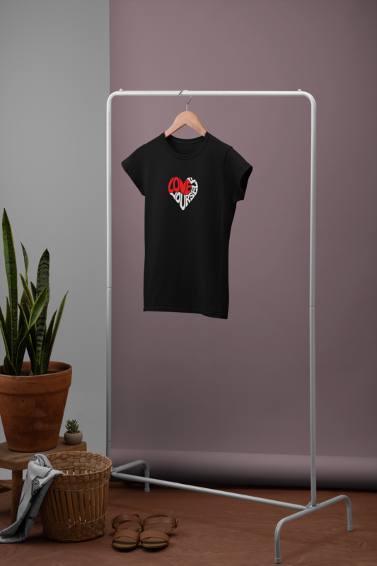 Mparel Women’s "Love Yourself" Print T-Shirt – Black Mparel Women’s "Love Yourself" Print T-Shirt – Black